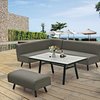 Ocean dining lounge?4pcs/set: 1 right + 1 middle + 1 table + 1 footrest?