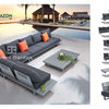Amazone Lounge Set  (1set=4pcs 1 3-seater bench+1 2-seater bench +1 corner +1 coffee table)
